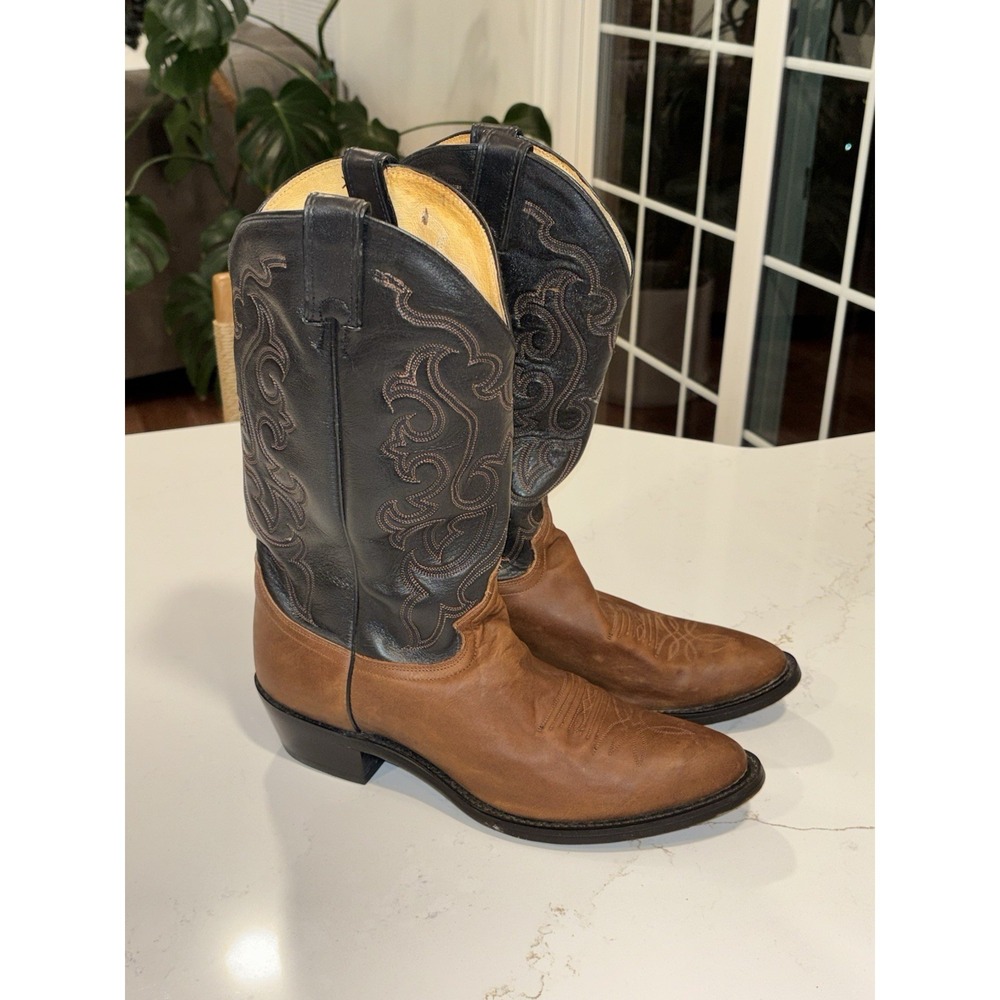 Justin Black Brown 2428 Cowboy Boots Men's Sz 11D